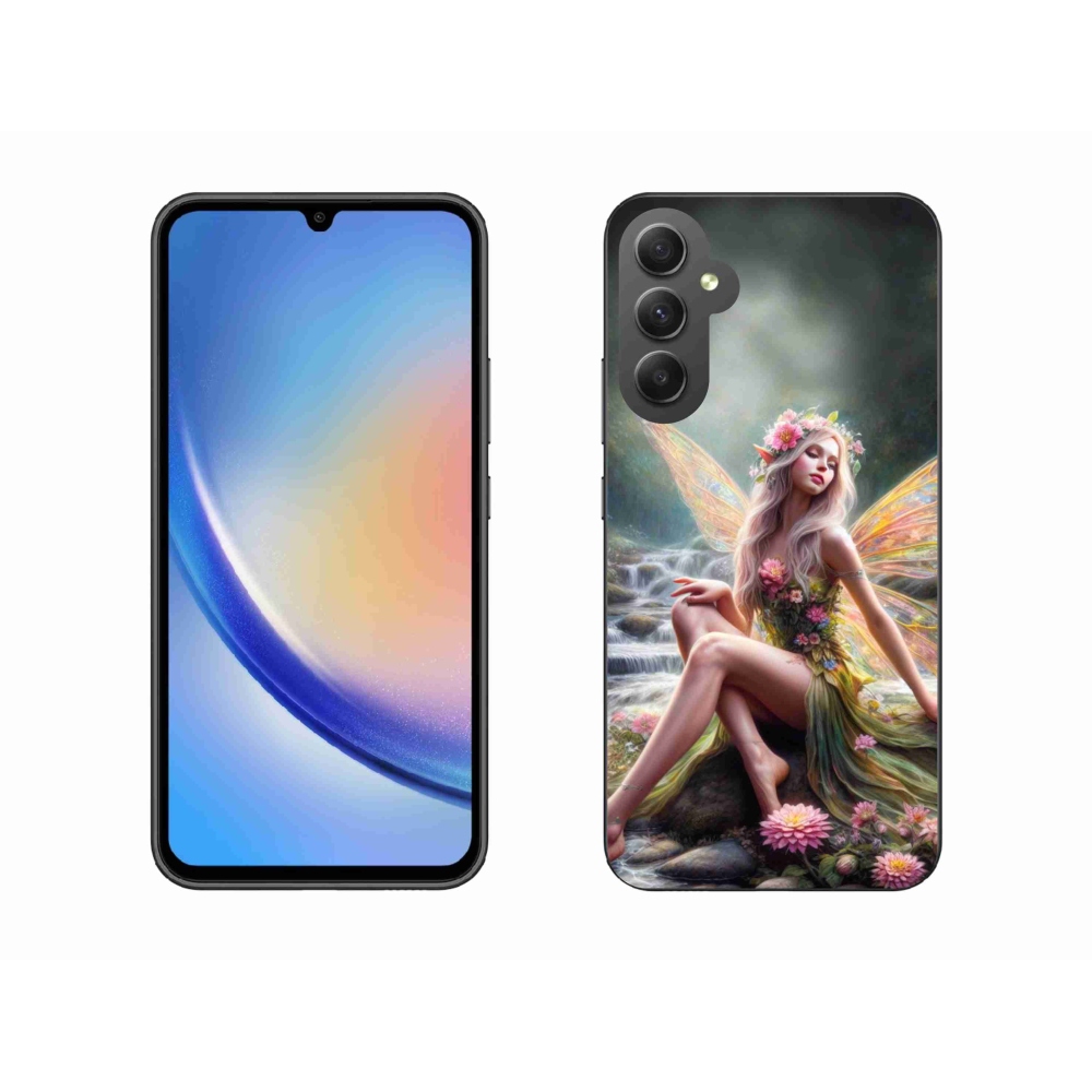 Gelový kryt mmCase na Samsung Galaxy A34 5G - motýlí žena 1