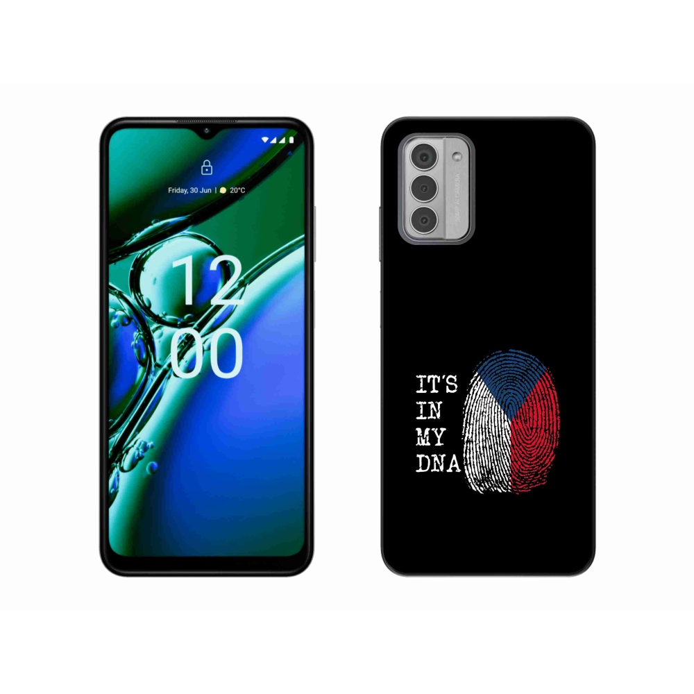 Gelový kryt mmCase na Nokia G42 - vlajka otisk prstu černé pozadí