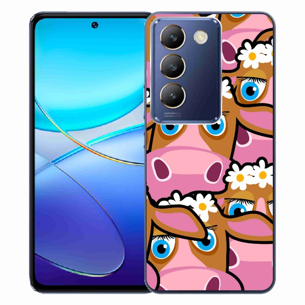 Gelový kryt mmCase na Vivo V40 SE 4G/5G - kreslené kravičky