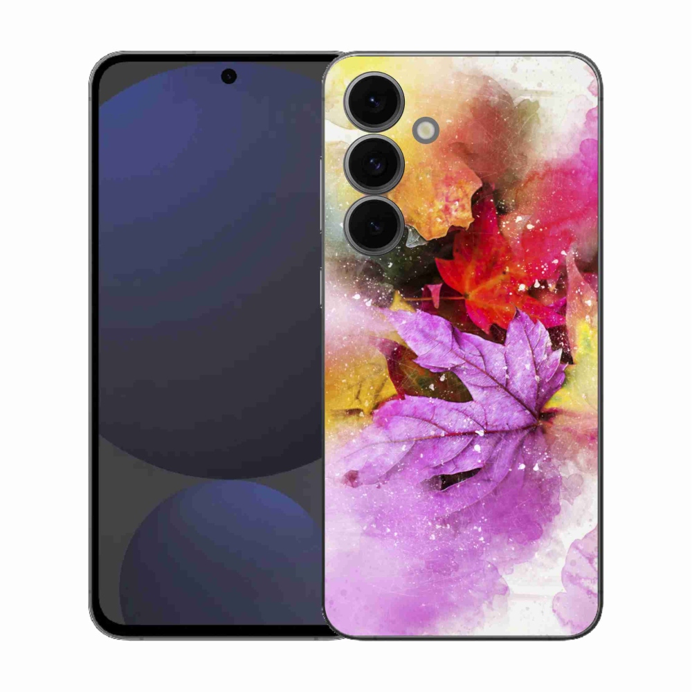 Gelový kryt mmCase na Samsung Galaxy S25 FE - barevné listy
