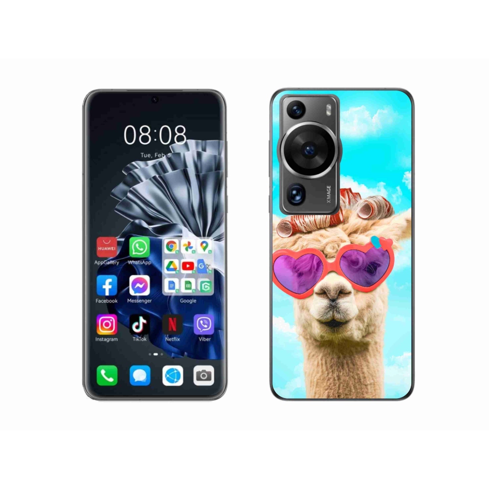 Gelový kryt mmCase na Huawei P60 Pro - lama s brýlemi