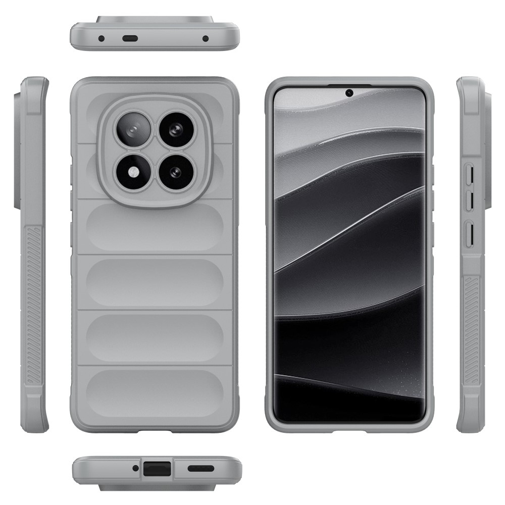 Rugg odolný gelový obal na Xiaomi Redmi Note 14 Pro+ 5G - světlešedý