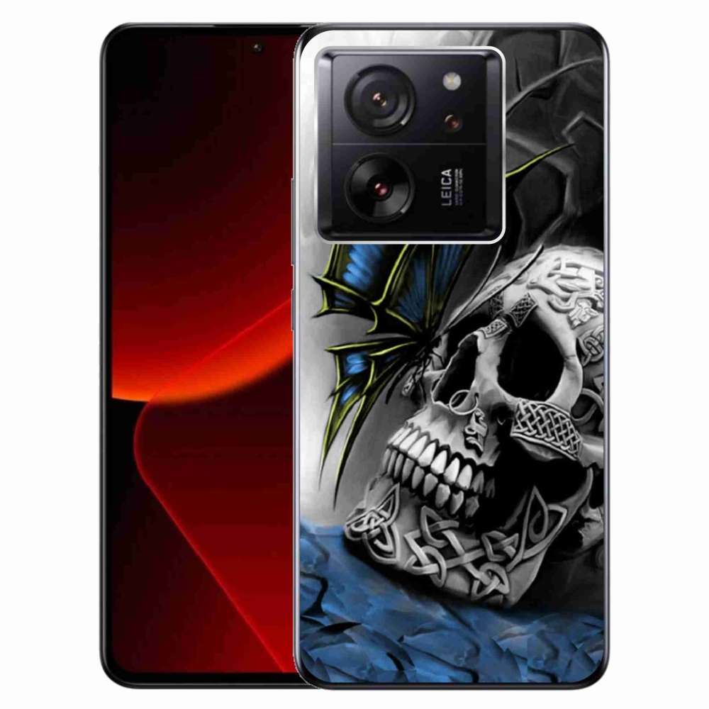 Gelový kryt mmCase na Xiaomi 13T/13T Pro - motýl a lebka