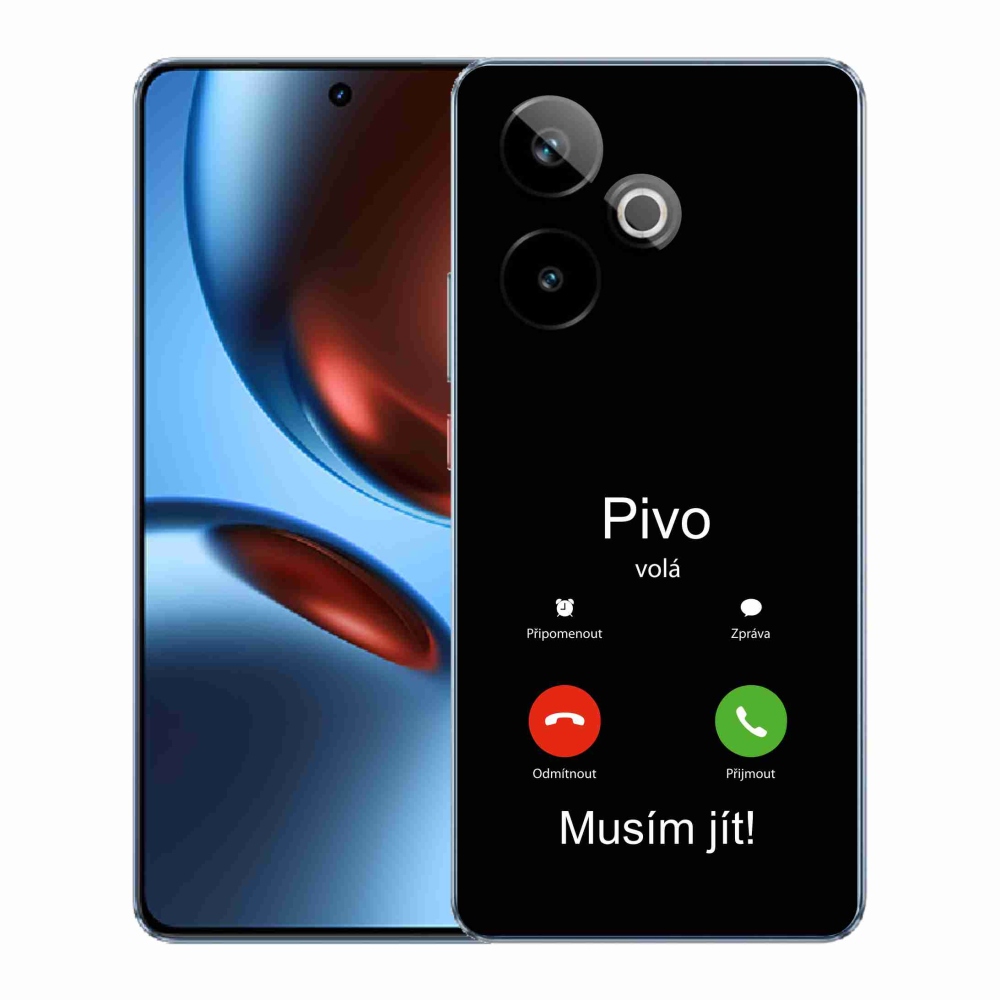 Gelový kryt mmCase na Realme GT 7 5G/GT 7T 5G - pivo volá černé pozadí