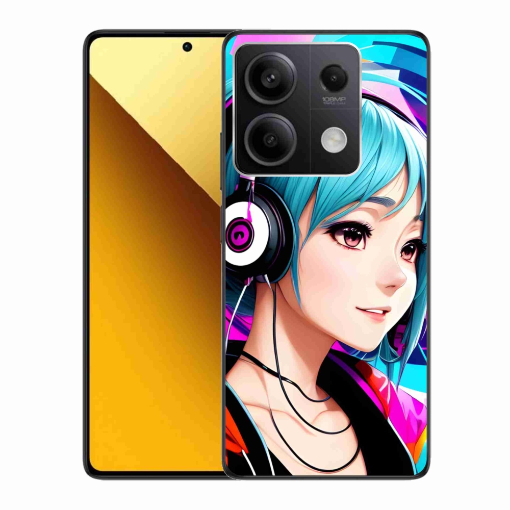Gelový kryt mmCase na Xiaomi Redmi Note 13 5G - dívka se sluchátky