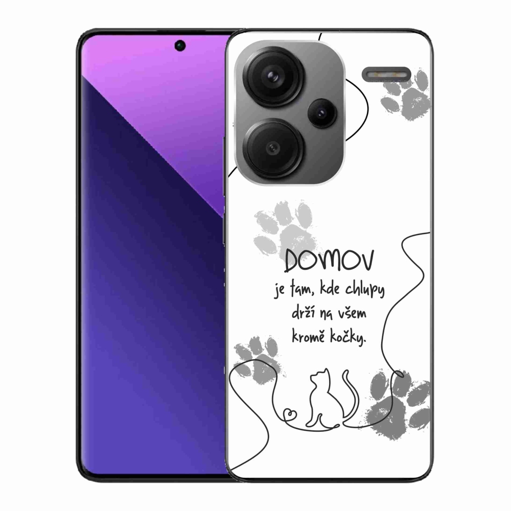 Gelový kryt mmCase na Xiaomi Redmi Note 13 Pro+ 5G - kočičí motiv bílé pozadí