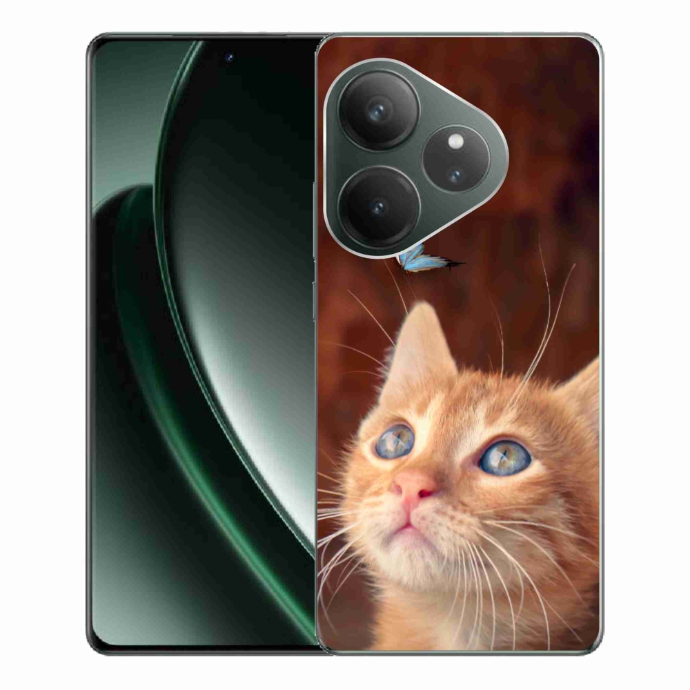 Gelový kryt mmCase na Realme GT 6 5G/GT 6T 5G - motýl a kotě
