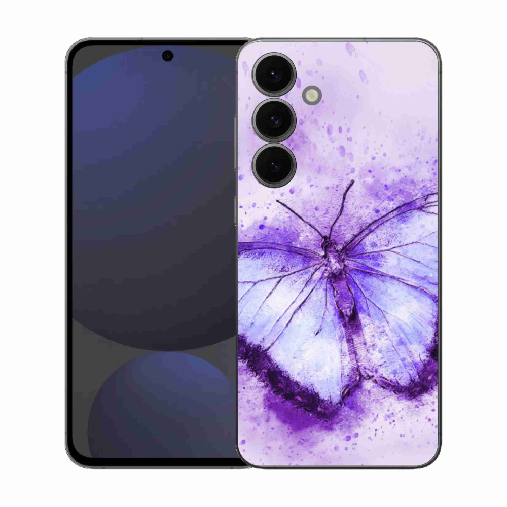 Gelový kryt mmCase na Samsung Galaxy S25 FE - fialový motýl