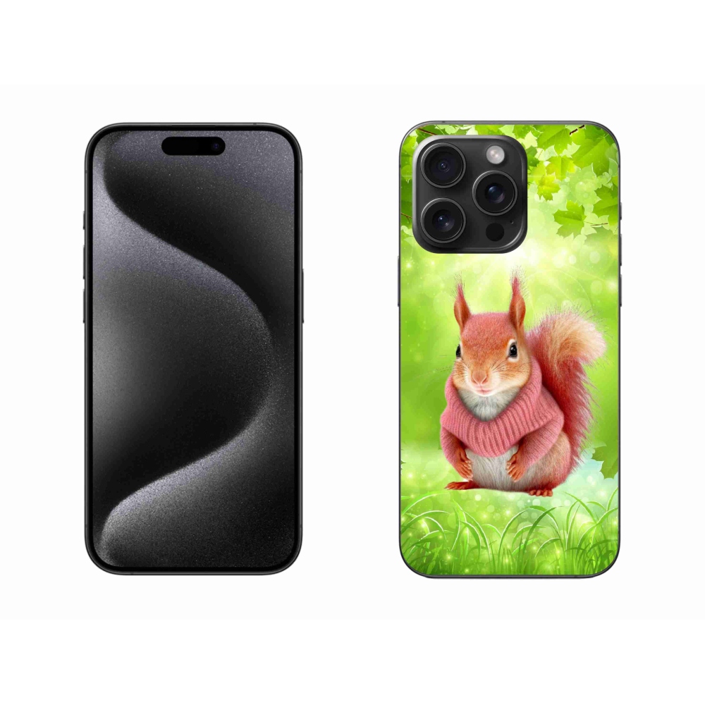 Gelový kryt mmCase na iPhone 15 Pro Max - veverka ve svetru