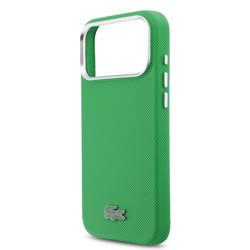 Lacoste Iconic Petit Pique Metal Logo MagSafe Zadní Kryt pro iPhone 17 Pro Max Green