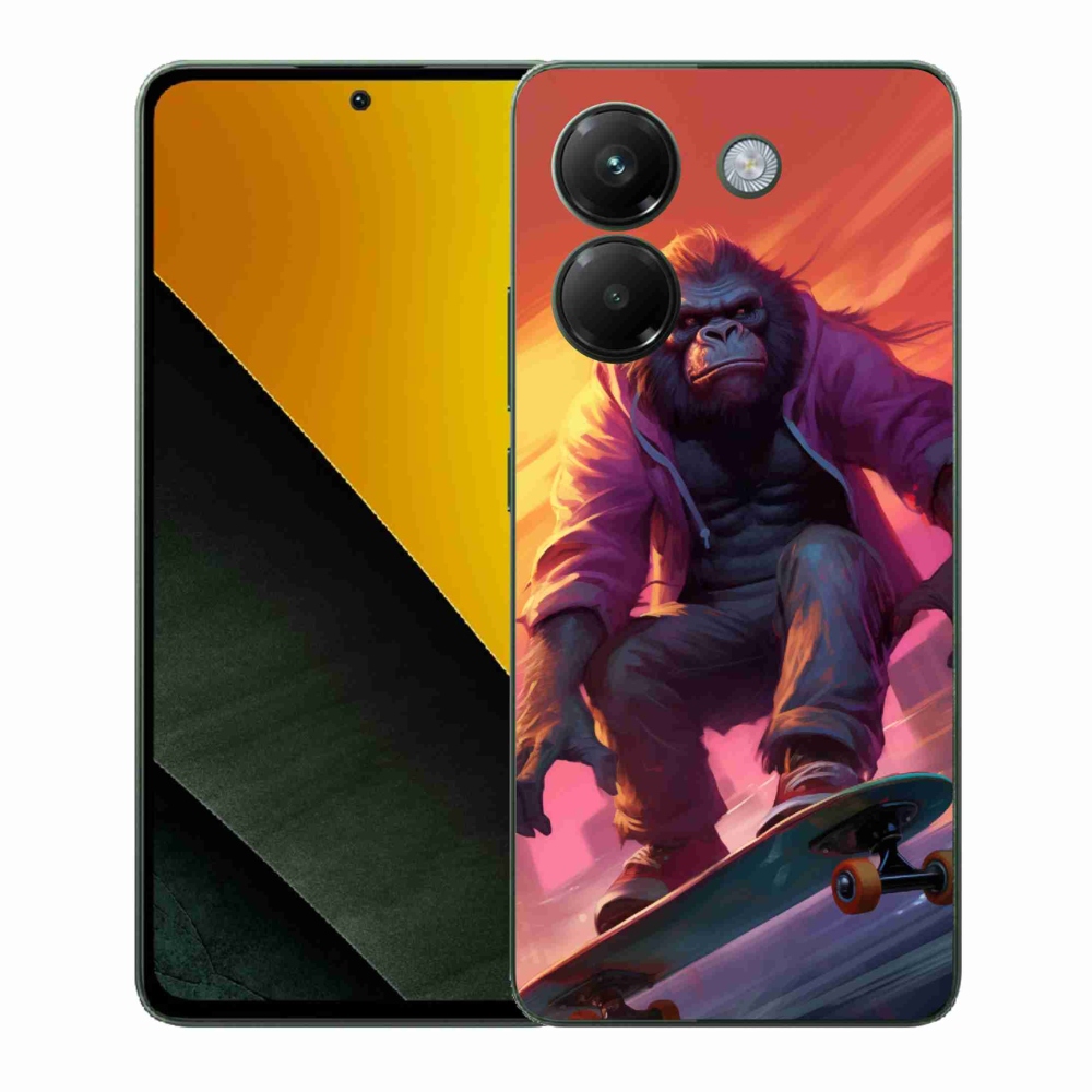 Gelový kryt mmCase na Xiaomi Poco M7 Pro 5G - gorila na skateboardu