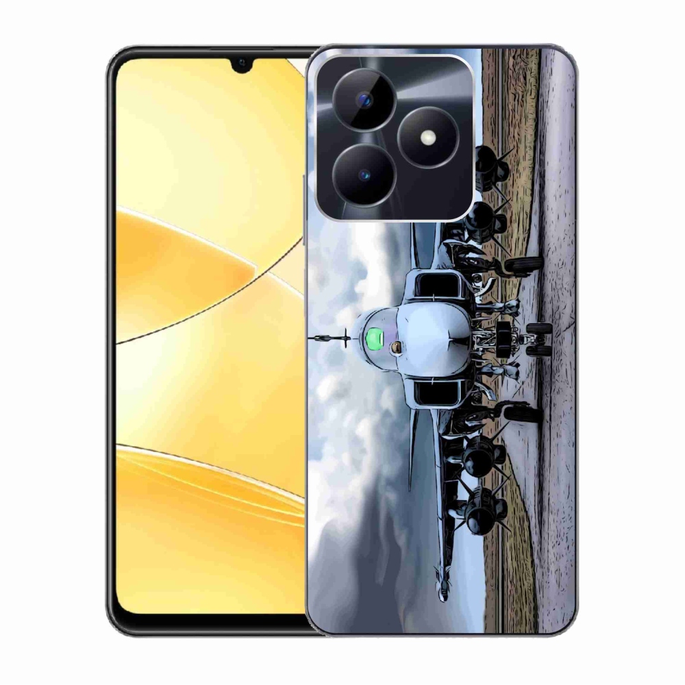 Gelový kryt mmCase na Realme C51/C53 - vojenské letadlo