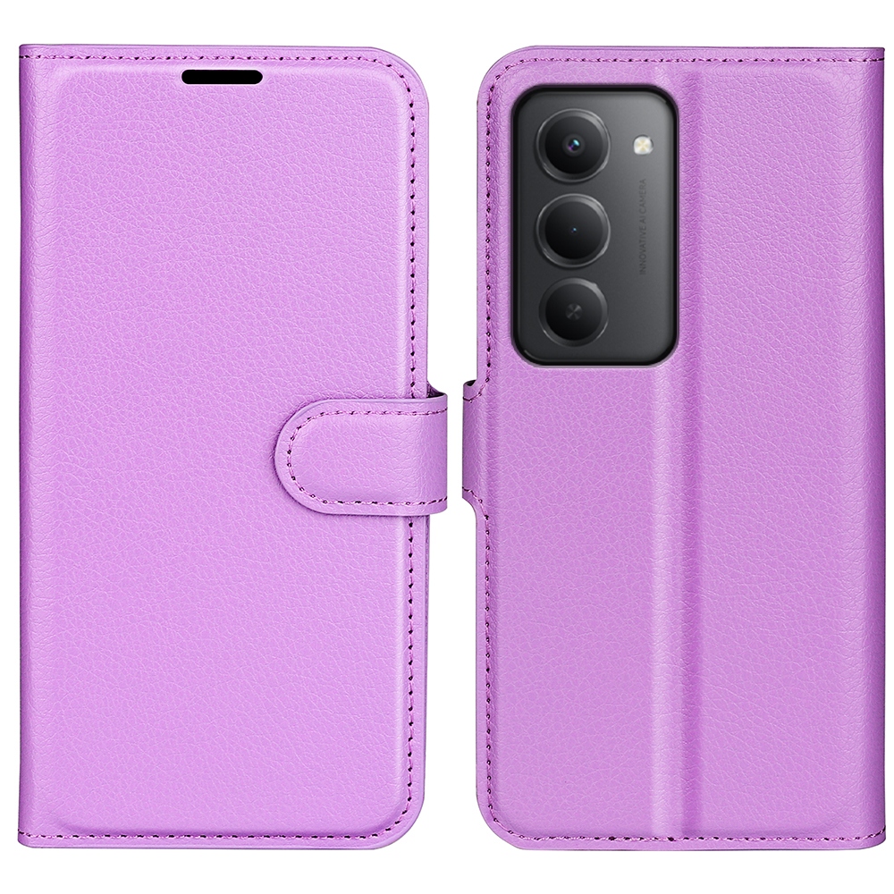 Litchi knížkové pouzdro na Xiaomi Redmi 15 4G/5G (171mm) - fialové