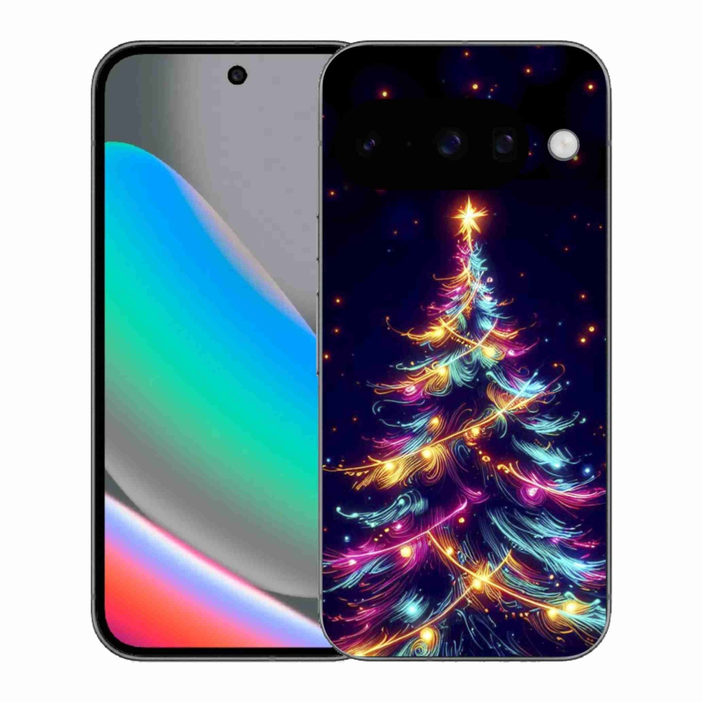 Gelový kryt mmCase na Google Pixel 10 - neonový vánoční stromek