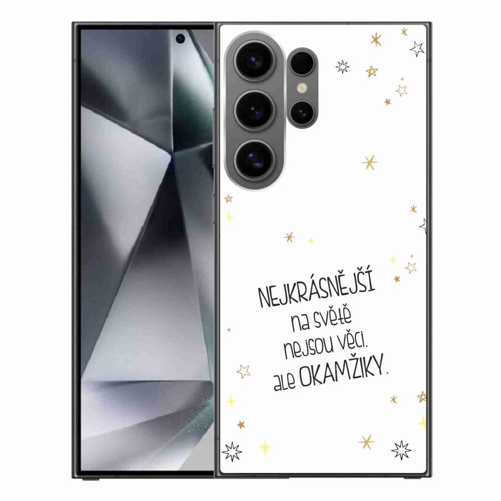 Gelový kryt mmCase na Samsung Galaxy S24 Ultra - citát 4 bílé pozadí