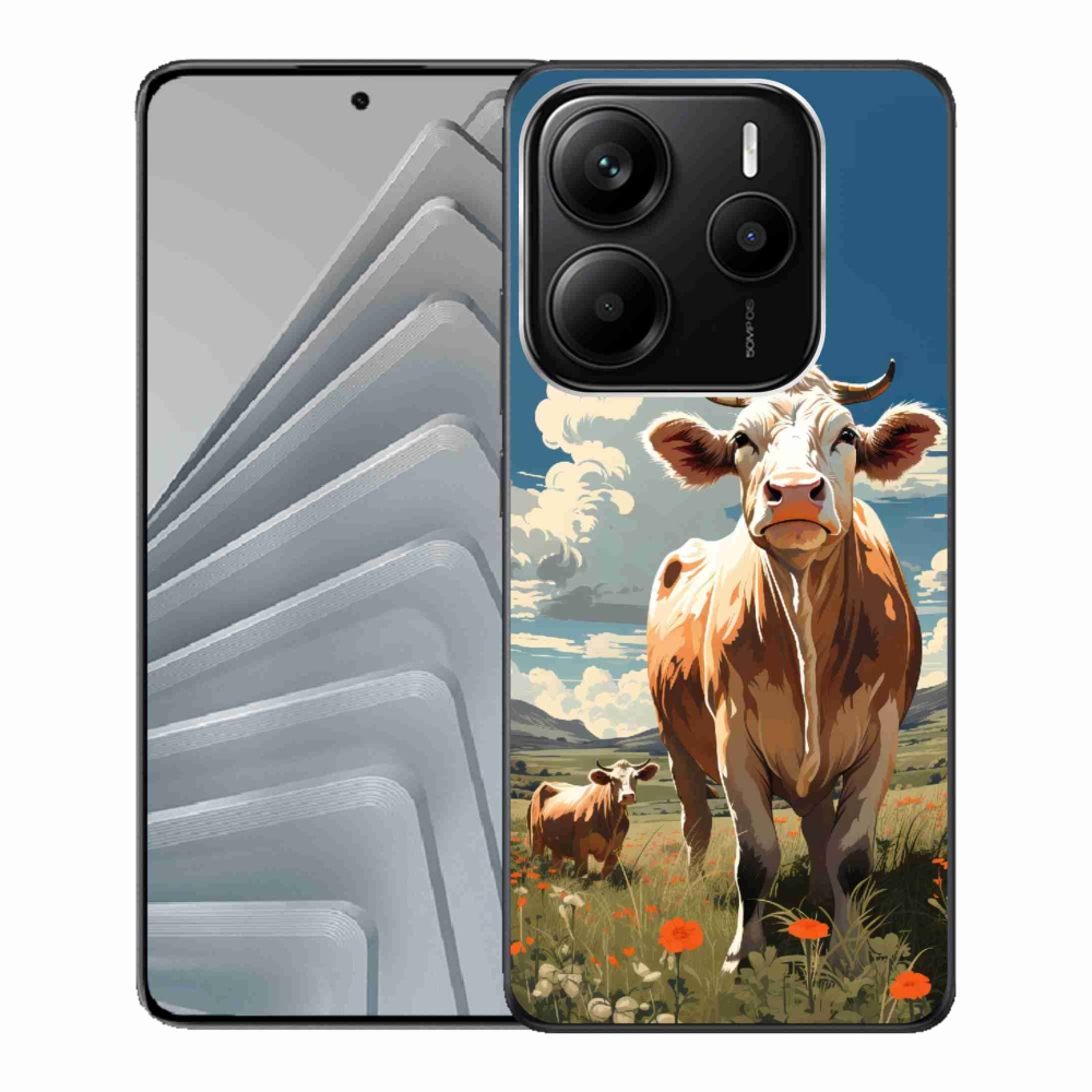 Gelový kryt mmCase na Xiaomi Redmi Note 14 5G - krávy na louce