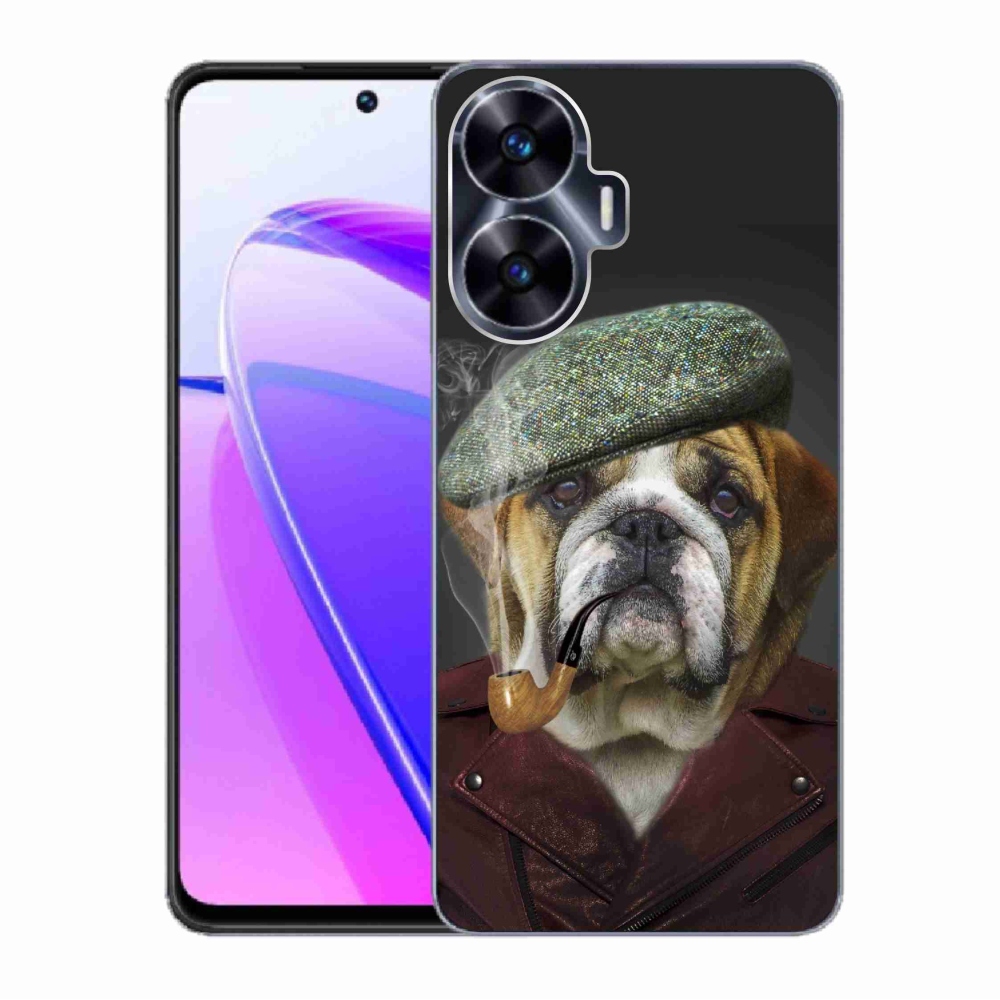 Gelový kryt mmCase na Realme C55 - pes s fajfkou
