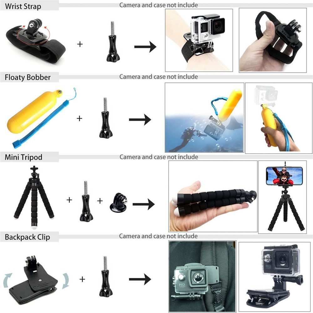 Sada 55v1 příslušenství s vodotěsným pouzdrem pro DJI Osmo Action 5 Pro, 4 a 3