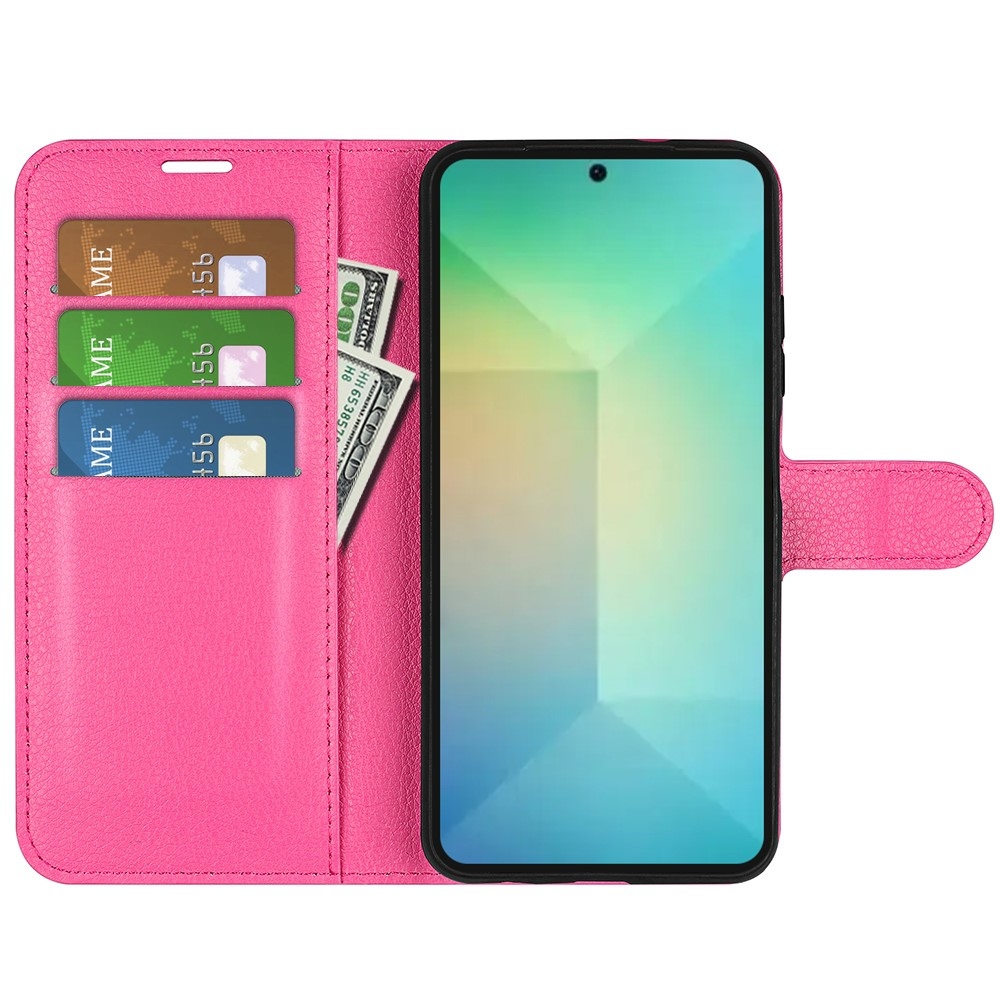 Litchi knížkové pouzdro na Samsung Galaxy S25 - rose