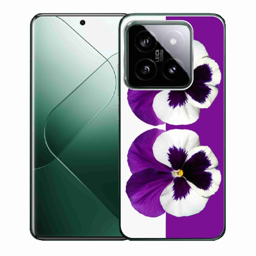 Gelový kryt mmCase na Xiaomi 14 - fialovobílý květ
