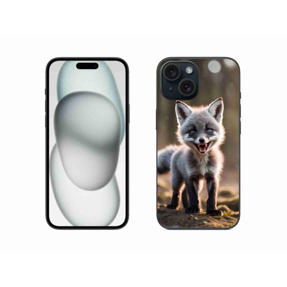Gelový kryt mmCase na iPhone 15 - rozzuřená liška
