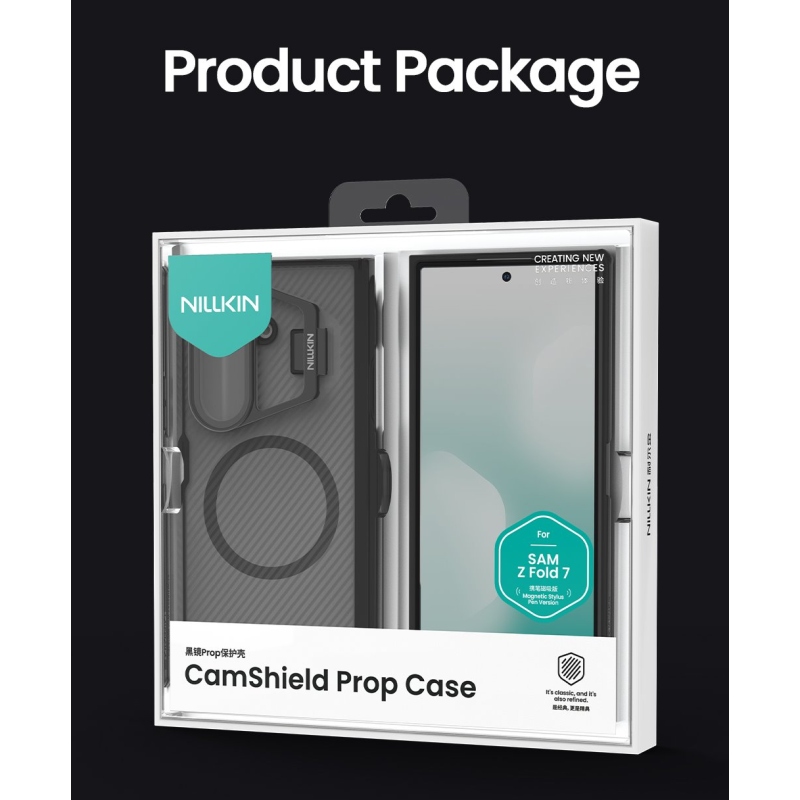 Nillkin CamShield Prop Magnetic Pen Slot Zadní Kryt pro Samsung Galaxy Z Fold 7 Transparent Black