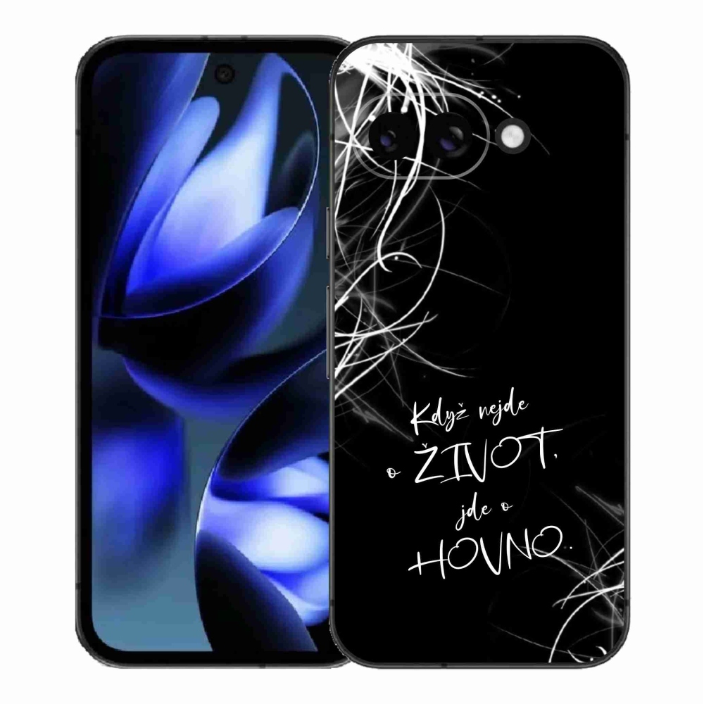 Gelový kryt mmCase na Google Pixel 9a - vtipný text 16 černé pozadí