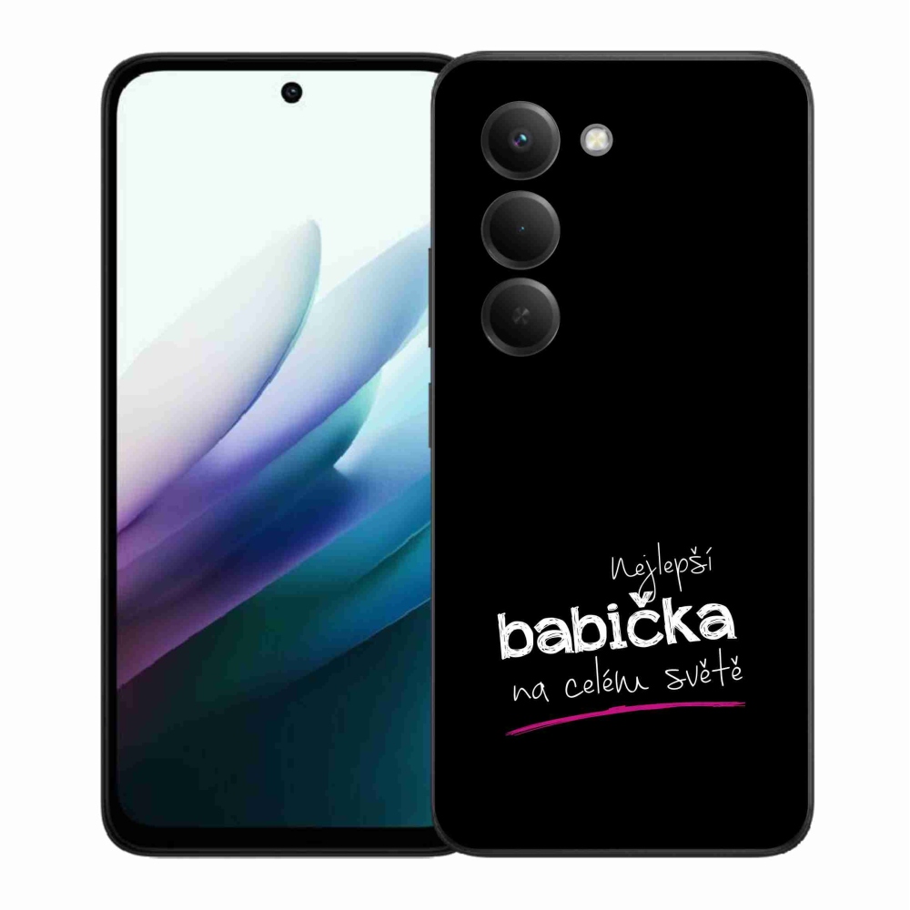Gelový kryt mmCase na Xiaomi Redmi 15 4G/5G (171mm) - nejlepší babička 4 černé pozadí