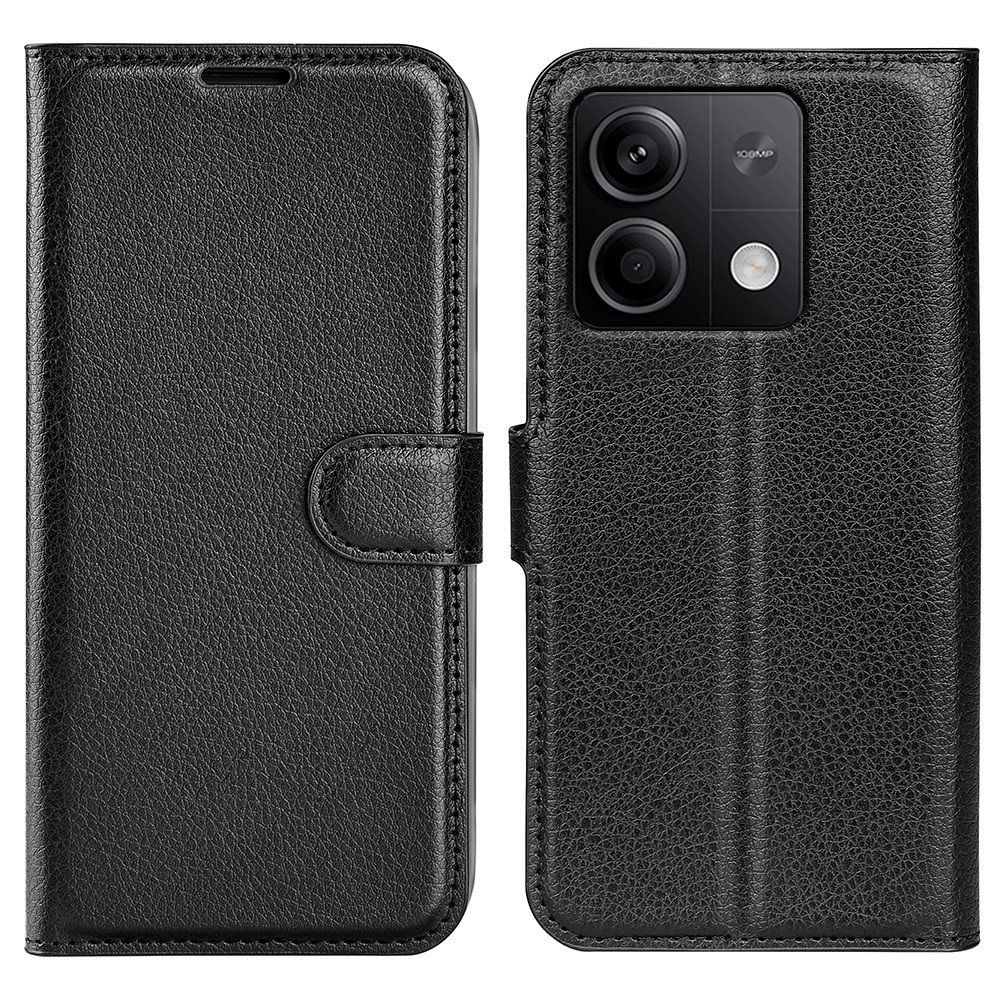 Litchi knížkové pouzdro na Xiaomi Redmi Note 13 5G - černé