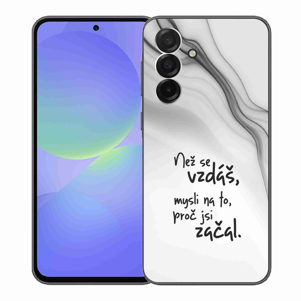 Gelový kryt mmCase na Samsung Galaxy A36 5G - citát 2 bílé pozadí