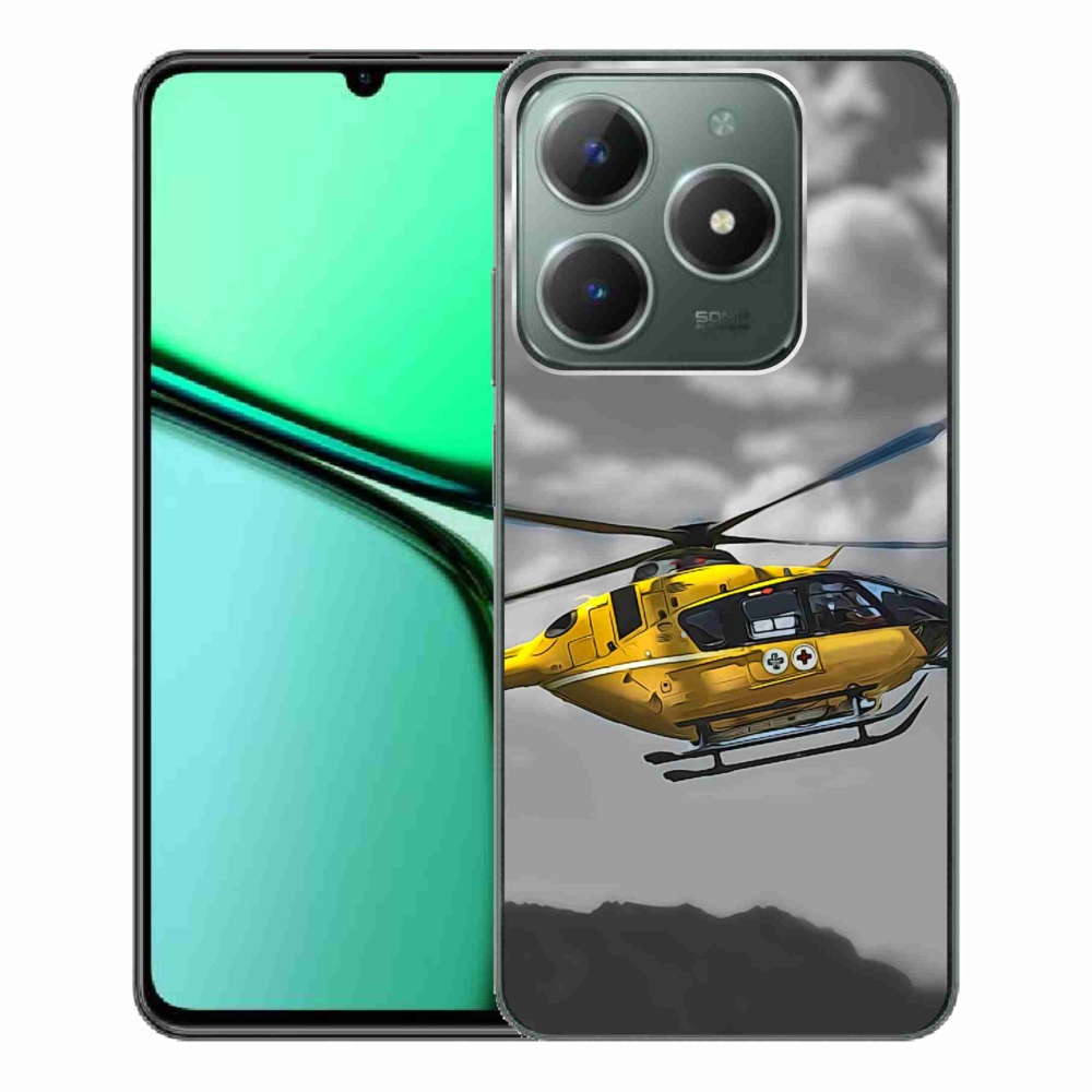 Gelový kryt mmCase na Realme C61 - žlutá helikoptéra