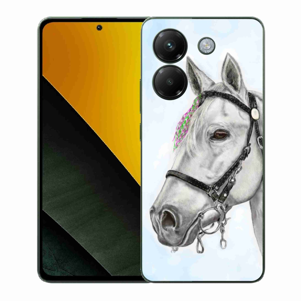 Gelový kryt mmCase na Xiaomi Poco M7 Pro 5G - bílý kůň 1