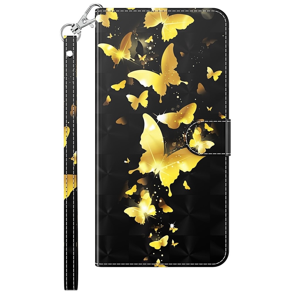 Print knížkové pouzdro na Samsung Galaxy A05s - zlatí motýli