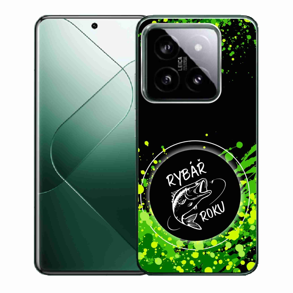 Gelový kryt mmCase na Xiaomi 14 - rybář roku černé pozadí
