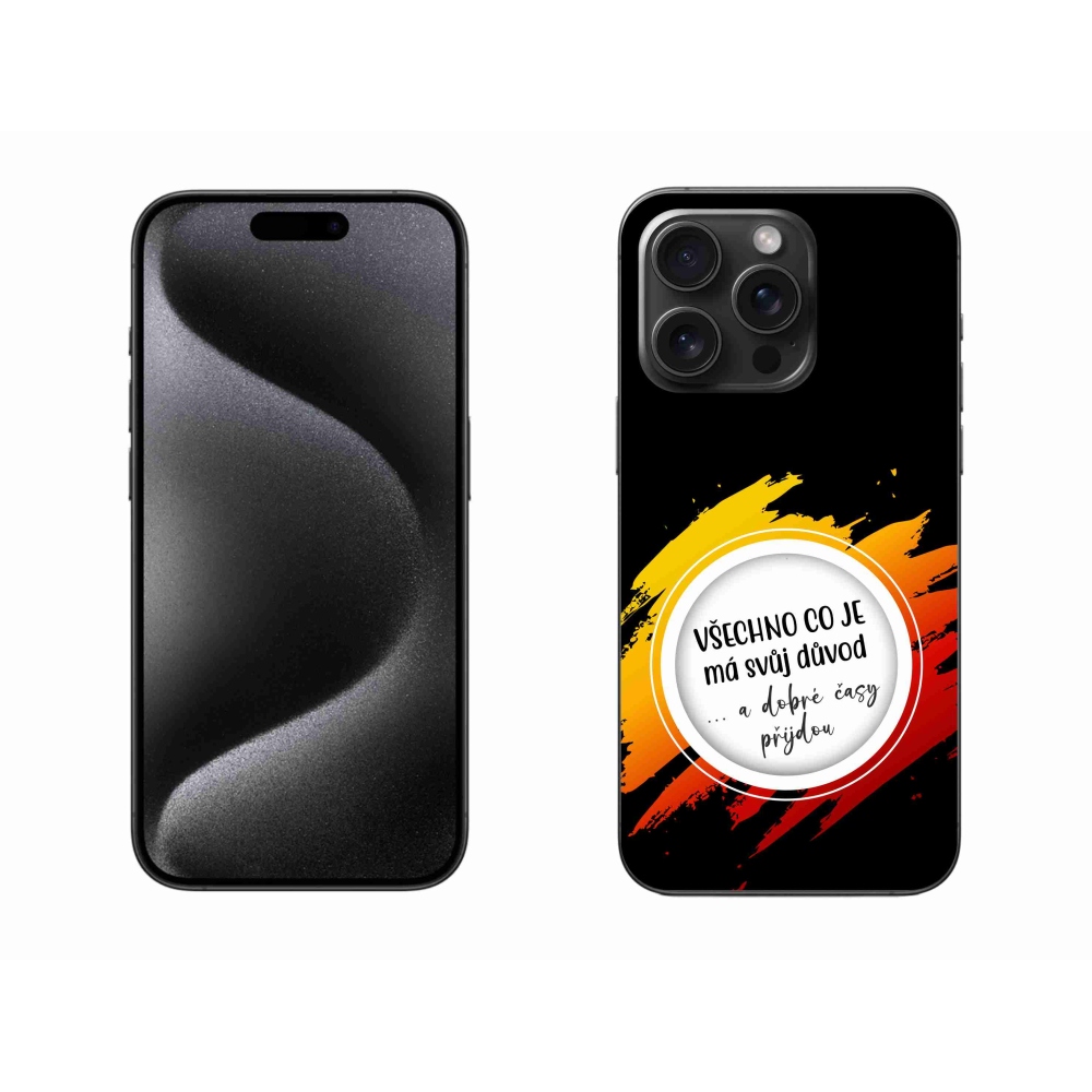 Gelový kryt mmCase na iPhone 15 Pro Max - citát 3 černé pozadí