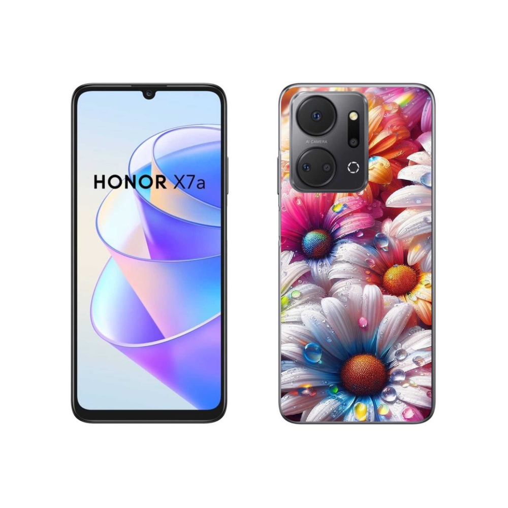 Gelový kryt mmCase na Honor X7a - barevné kopretiny