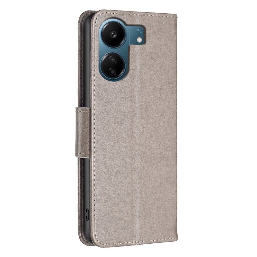 Butterfly knížkové pouzdro na Xiaomi Poco C65/Redmi 13C 4G/5G - šedé