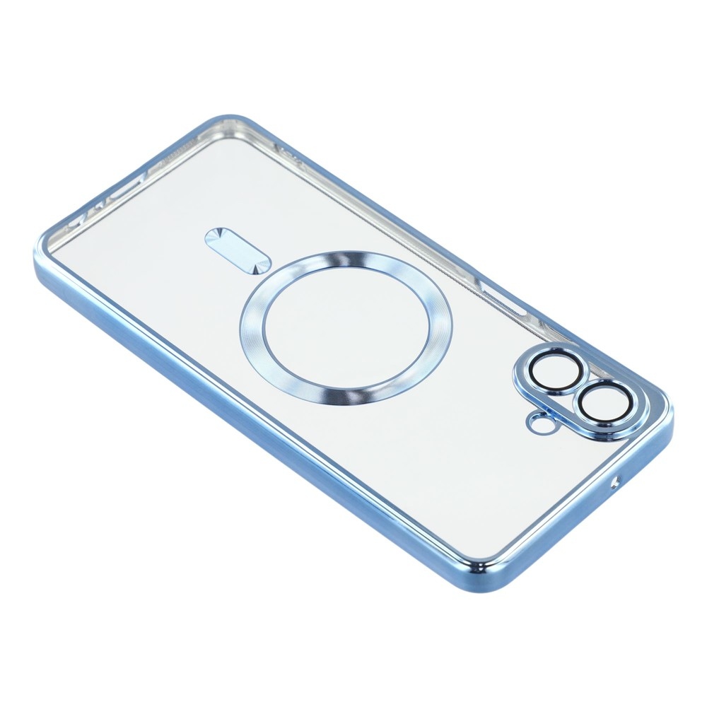 Clear obal s ochranou fotoaparátu a podporou MagSafe na Samsung Galaxy A07 4G - modrý