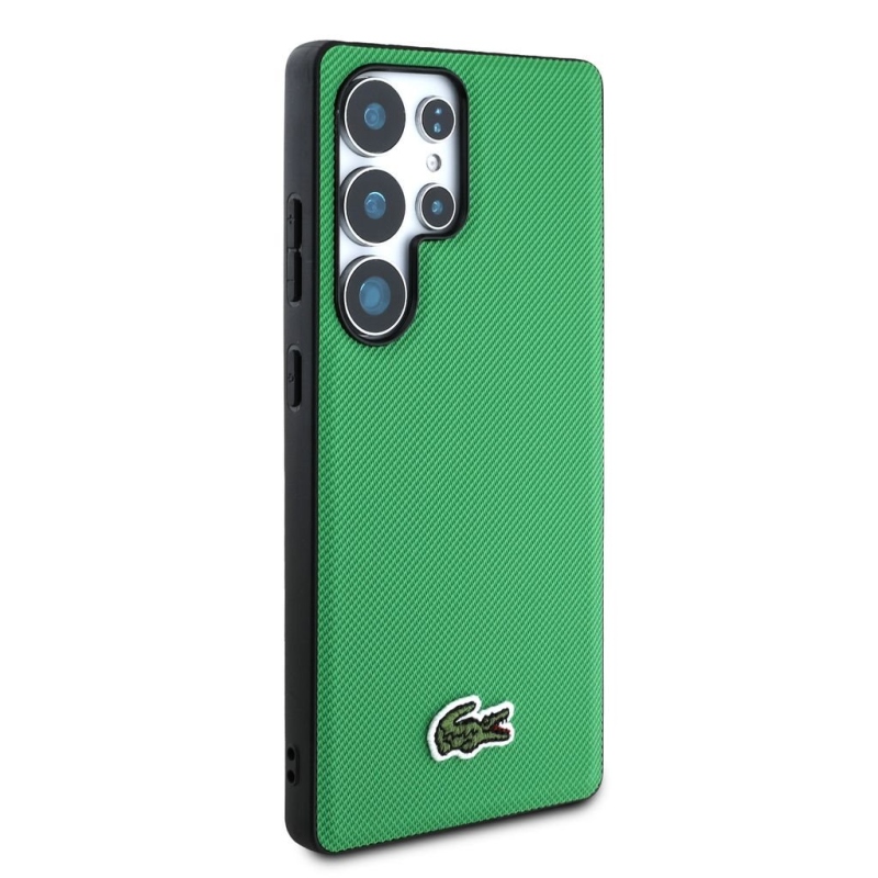 Lacoste Iconic Petit Pique Woven Logo MagSafe Zadní Kryt pro Samsung Galaxy S25 Ultra Green