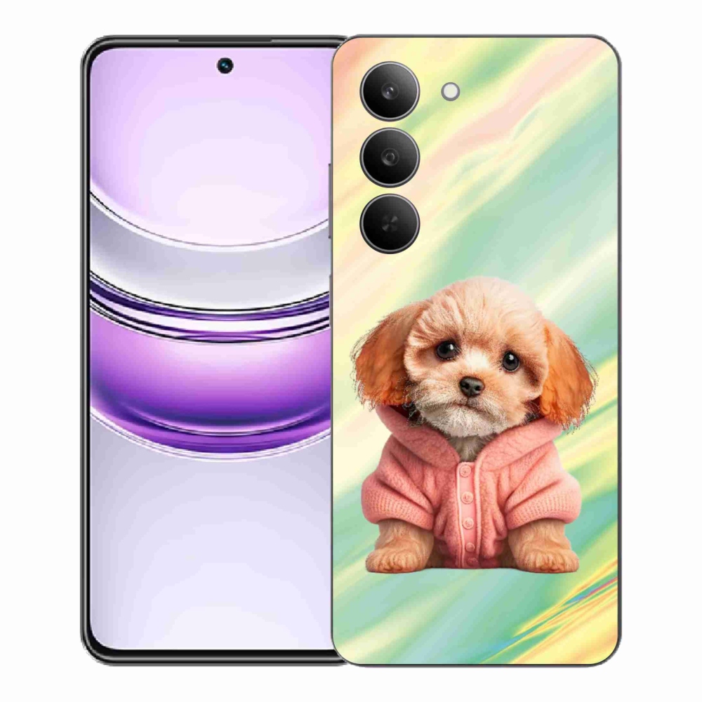 Gelový kryt mmCase na Realme 14x 5G - štěně ve svetru