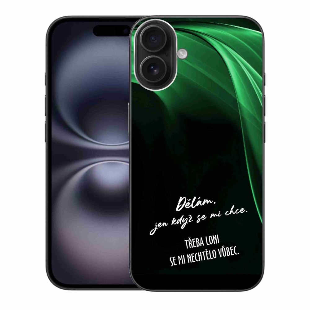 Gelový kryt mmCase na iPhone 16 Plus - vtipný text 12 černé pozadí