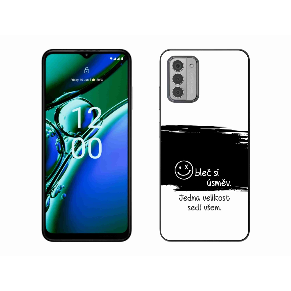 Gelový kryt mmCase na Nokia G42 - vtipný text 8 černobílé pozadí