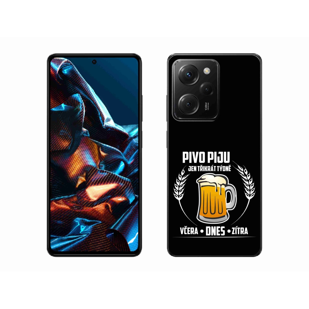Gelový kryt mmCase na Xiaomi Poco X5 Pro 5G - pivní motiv černé pozadí