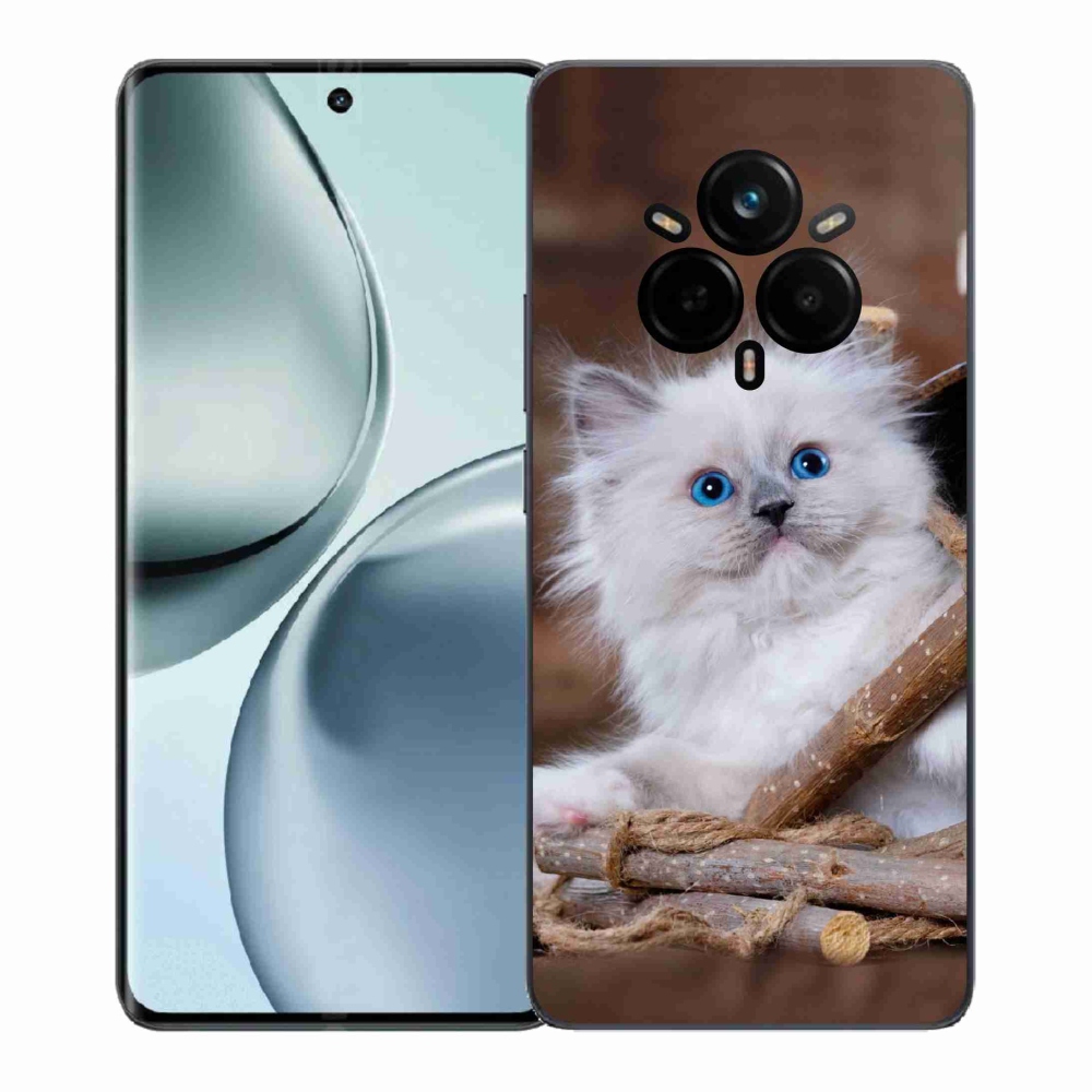 Gelový kryt mmCase na Realme 14 Pro+ 5G - bílé kotě