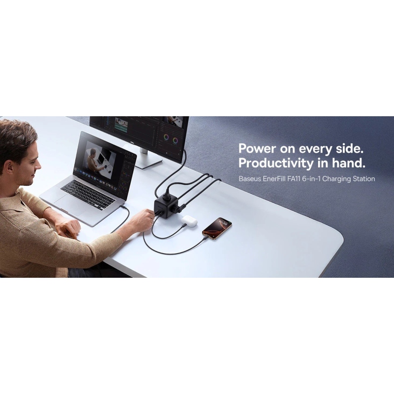 Baseus EnerFill FA11 6v1 Napájecí Kostka 67W Cosmic Black