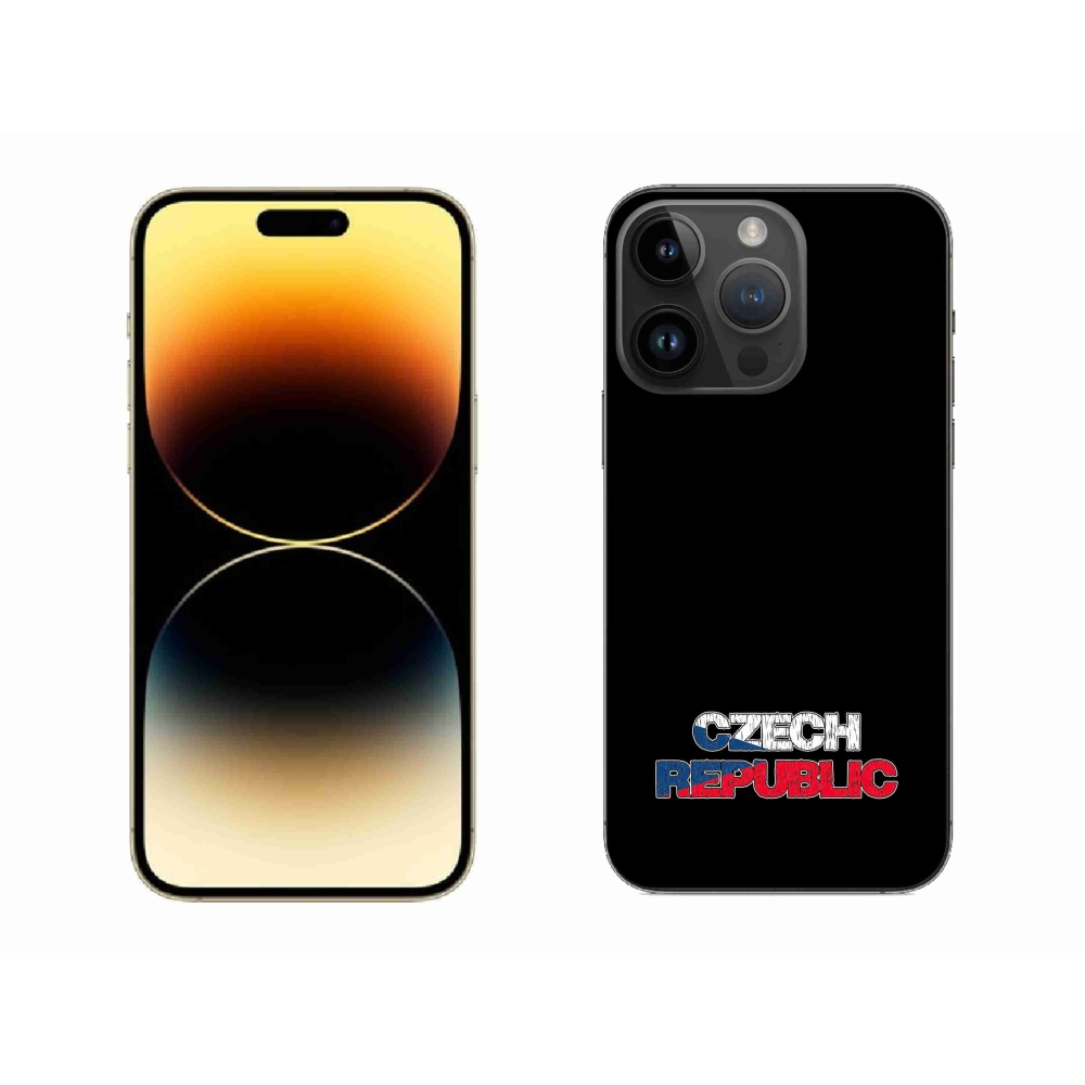 Gelový kryt mmCase na iPhone 14 Pro Max 6.7 - Czech Republic černé pozadí