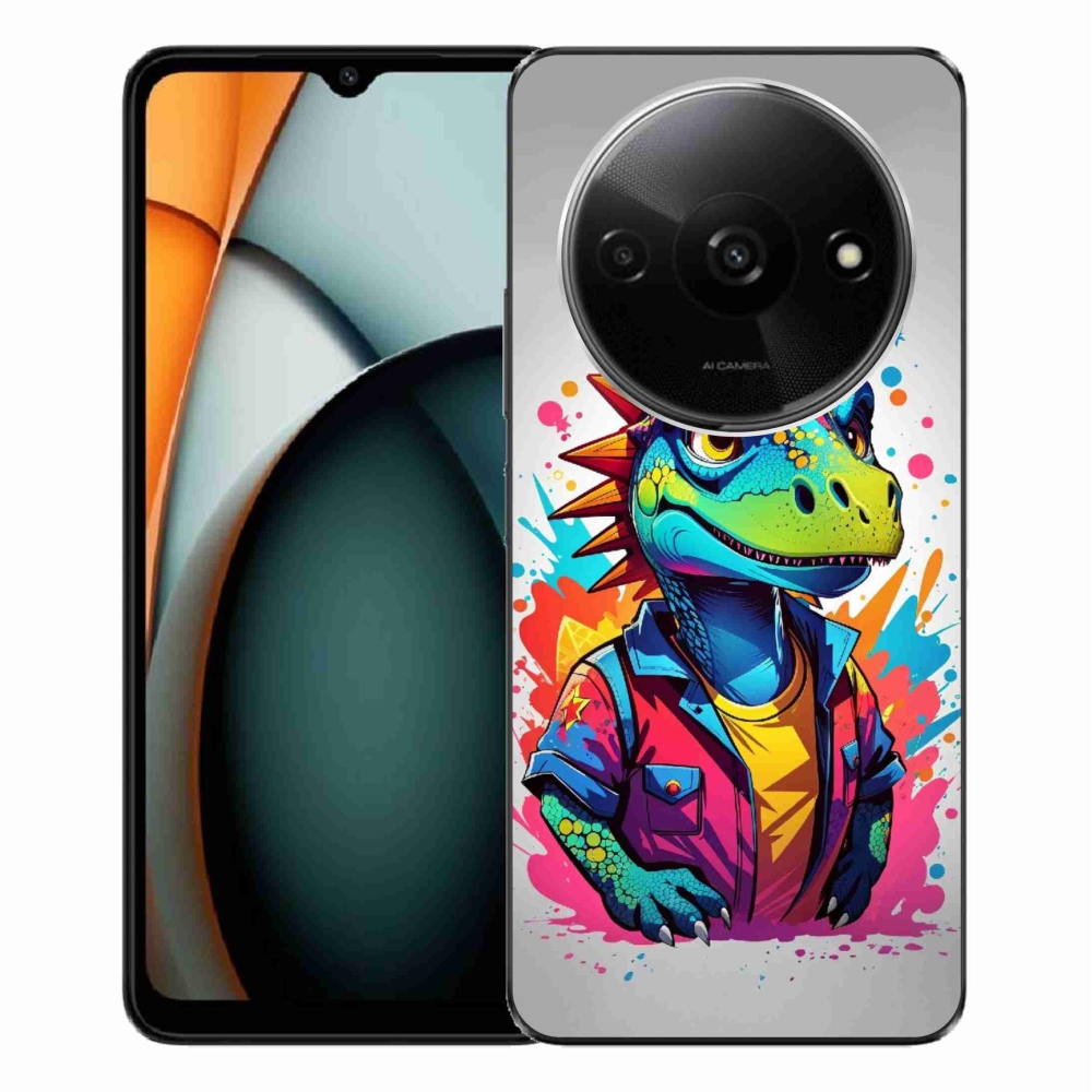 Gelový kryt mmCase na Xiaomi Redmi A3 - barevný dinosaurus