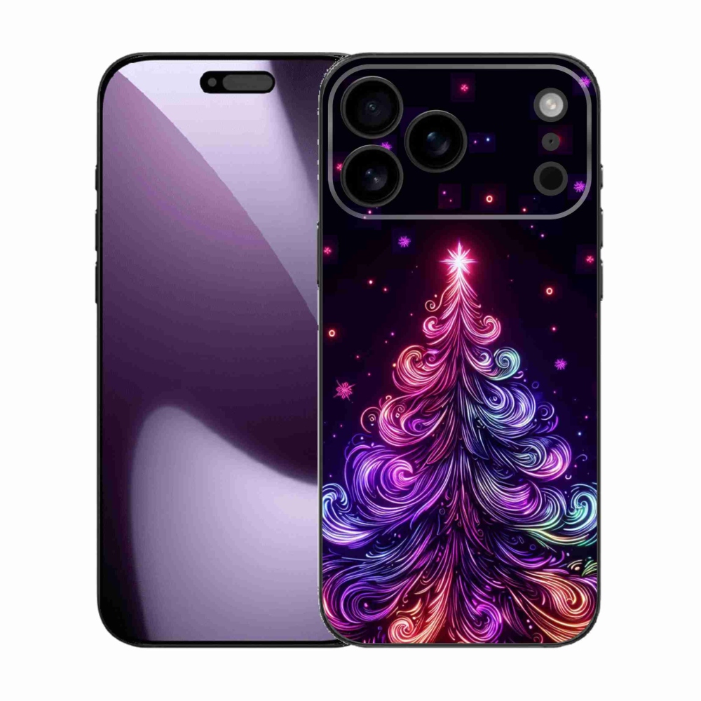 Gelový kryt mmCase na iPhone 17 Pro Max - neonový vánoční stromek 1