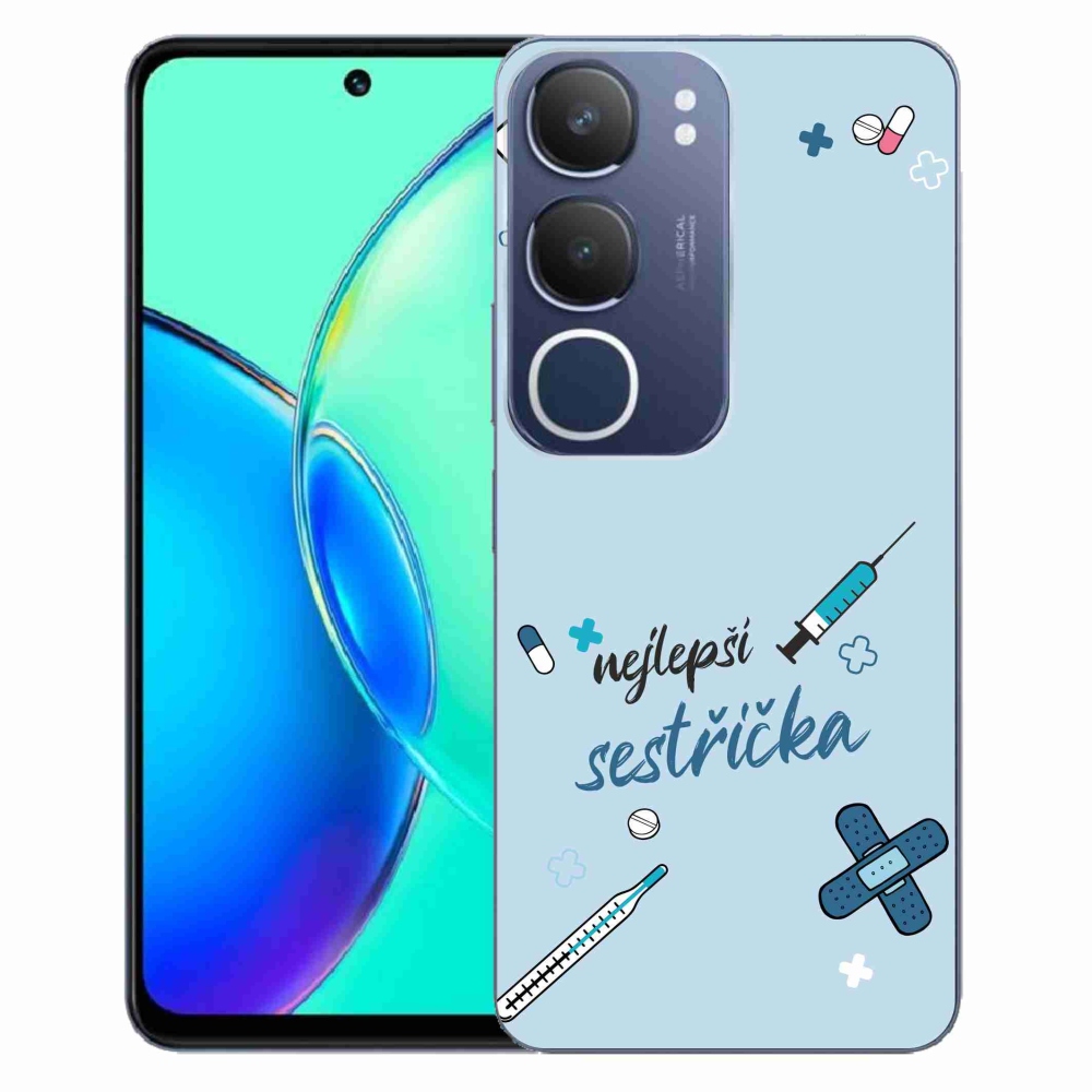 Gelový kryt mmCase na Vivo Y19s - nejlepší sestřička modré pozadí