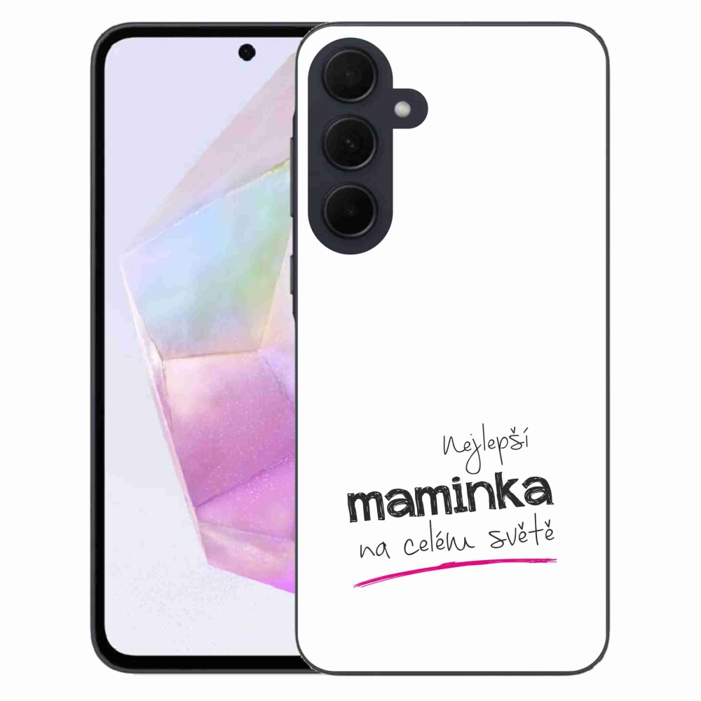 Gelový kryt mmCase na Samsung Galaxy A35 5G - nejlepší maminka 4 bílé pozadí